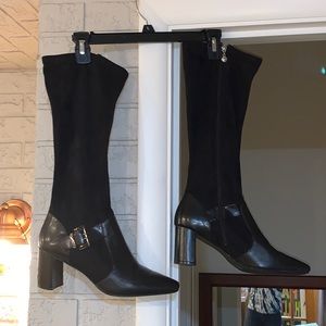 COPY - Tahari Black Leather & Suede Heeled Boots Size 10M